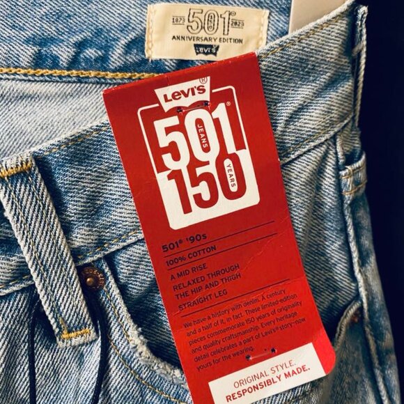 LEVI'S: Vintage 501 90's (150th) Anniversary Edition Jeans (Size: 24x32) NWT - Picture 5 of 13